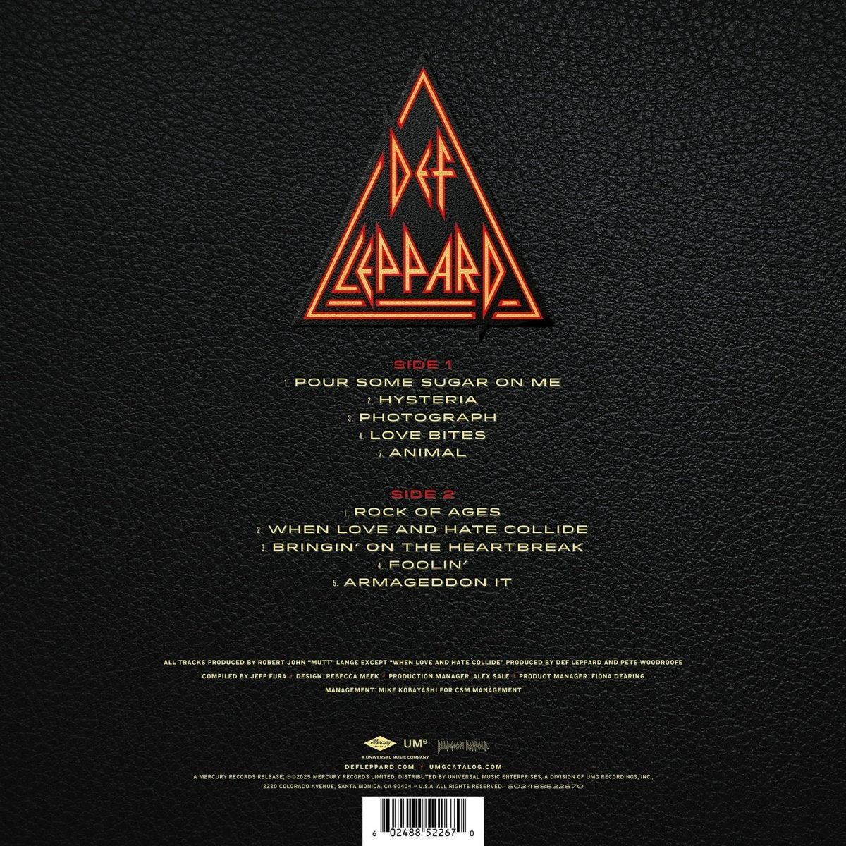 "Vinyl Record Title - Transatlantic Vinyl RecordsDef Leppard - Greatest Hits - 2025 USA Exclusive Orange & Yellow Vinyl