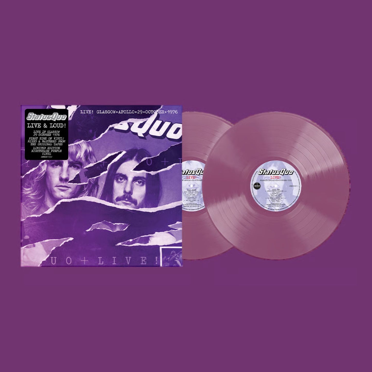 Status Quo-Live In Glasgow 28th October 1976 Canadian release.